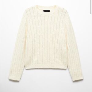 OPEN WORK SWEATER WHITE XXL PLUS SIZE